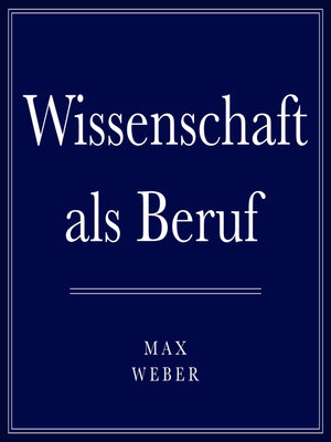cover image of Wissenschaft als Beruf